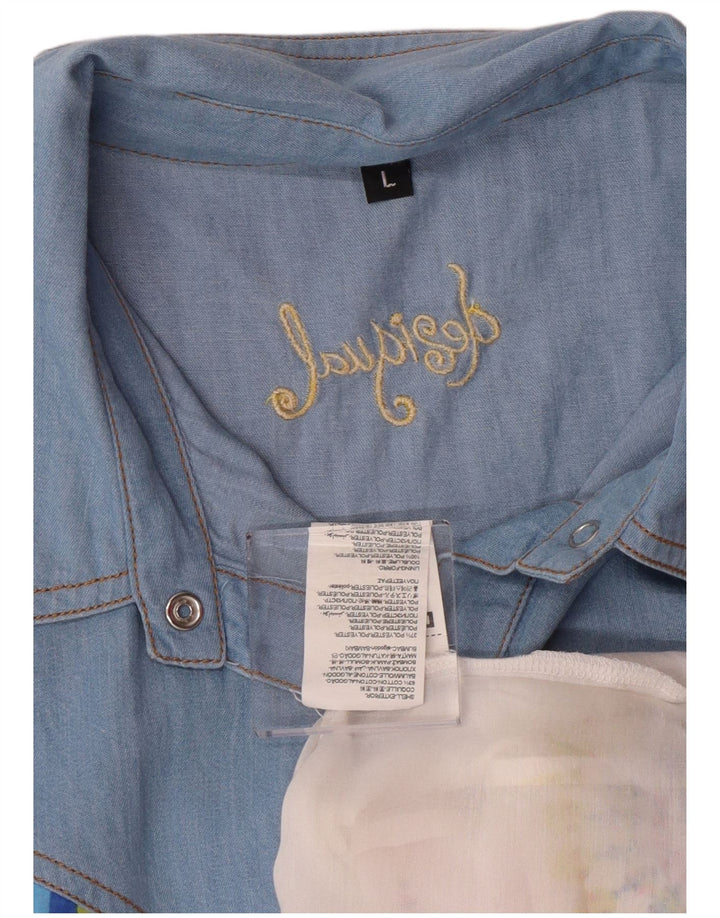 Bluză cu cămașă cu grafică Desigual pentru femei UK 14, mare, multicoloră, florală