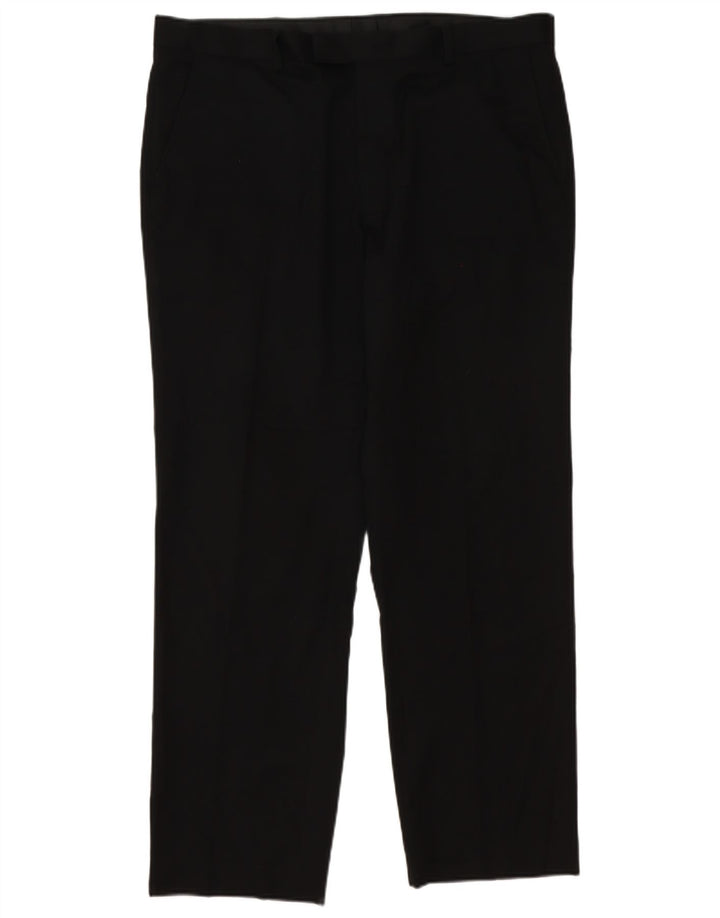 Pantaloni pentru bărbați Marks & Spencer Tapered W38 L31 Negri, Poliester, Clasic