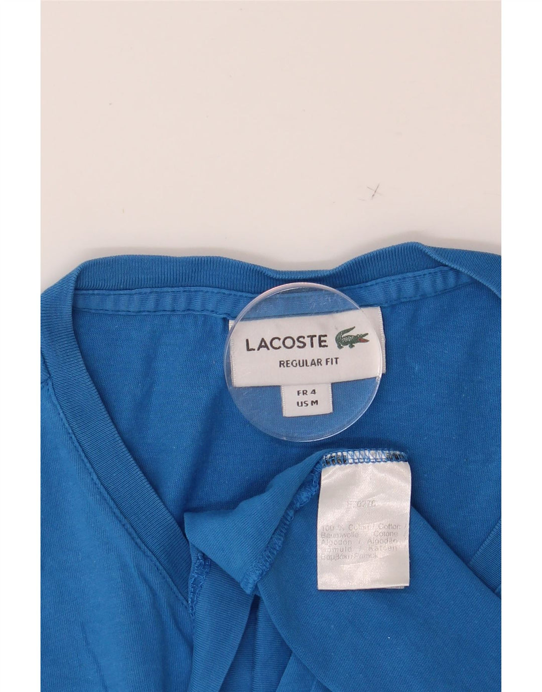 LACOSTE Mens Regular Fit T-Shirt Top Size 4 Medium Blue Cotton Vintage Lacoste and Second-Hand Lacoste from Messina Hembry 