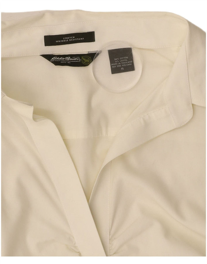 EDDIE BAUER Bluză pentru femei cu mâneci 3/4 pulover, UK 18 XL, bumbac alb