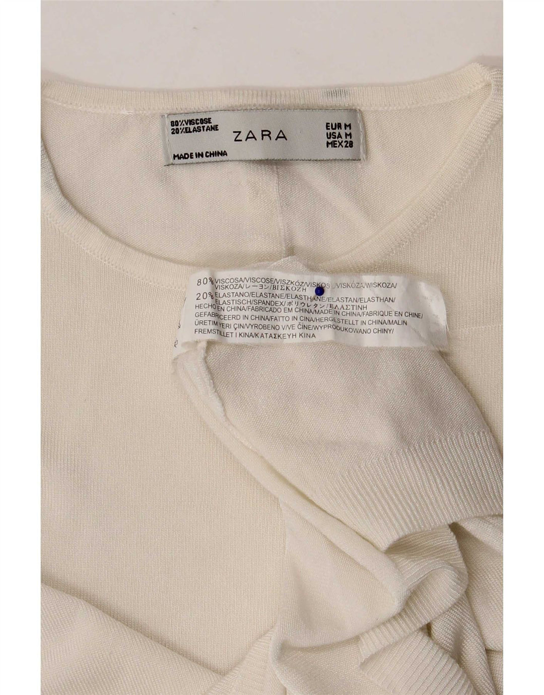 Top cu vestă pentru femei Zara UK 12 Medium White Viscose