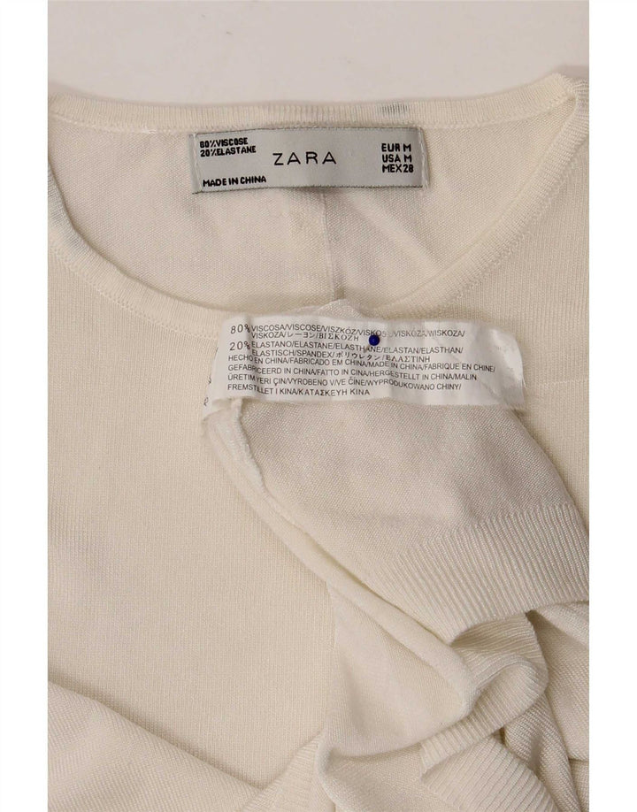 Top cu vestă pentru femei Zara UK 12 Medium White Viscose