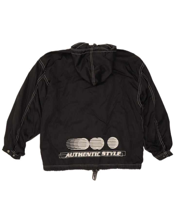 Jachetă de ploaie cu glugă cu glugă vintage pentru bărbați UK 40 Large Black