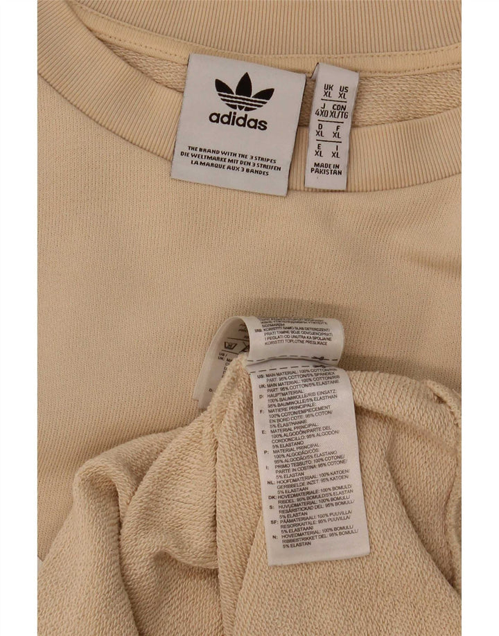 Hanorac grafic pentru bărbați Adidas Jumper XL, bej, bumbac