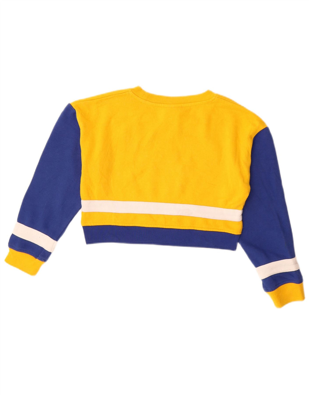 Pulover crop grafic pentru fete NHL 7-8 ani, galben colorblock