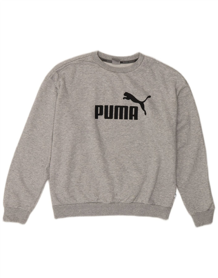 Pulover cu grafic pentru femei PUMA UK 14, bumbac cu pete, gri mediu