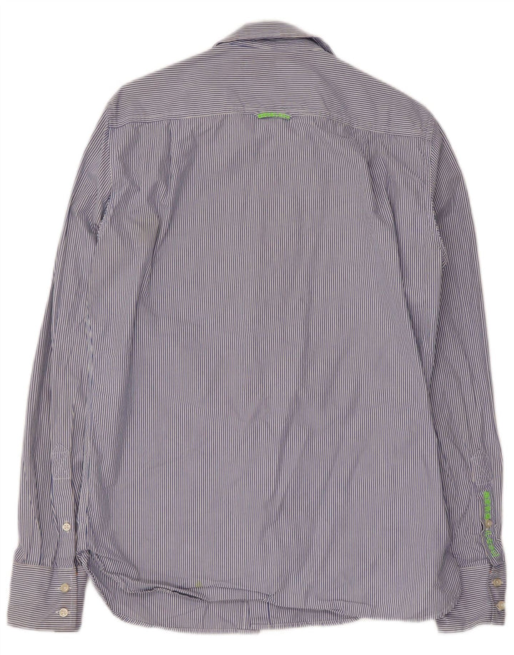 Cămașă pentru bărbați Superdry, bumbac cu dungi albastre medii