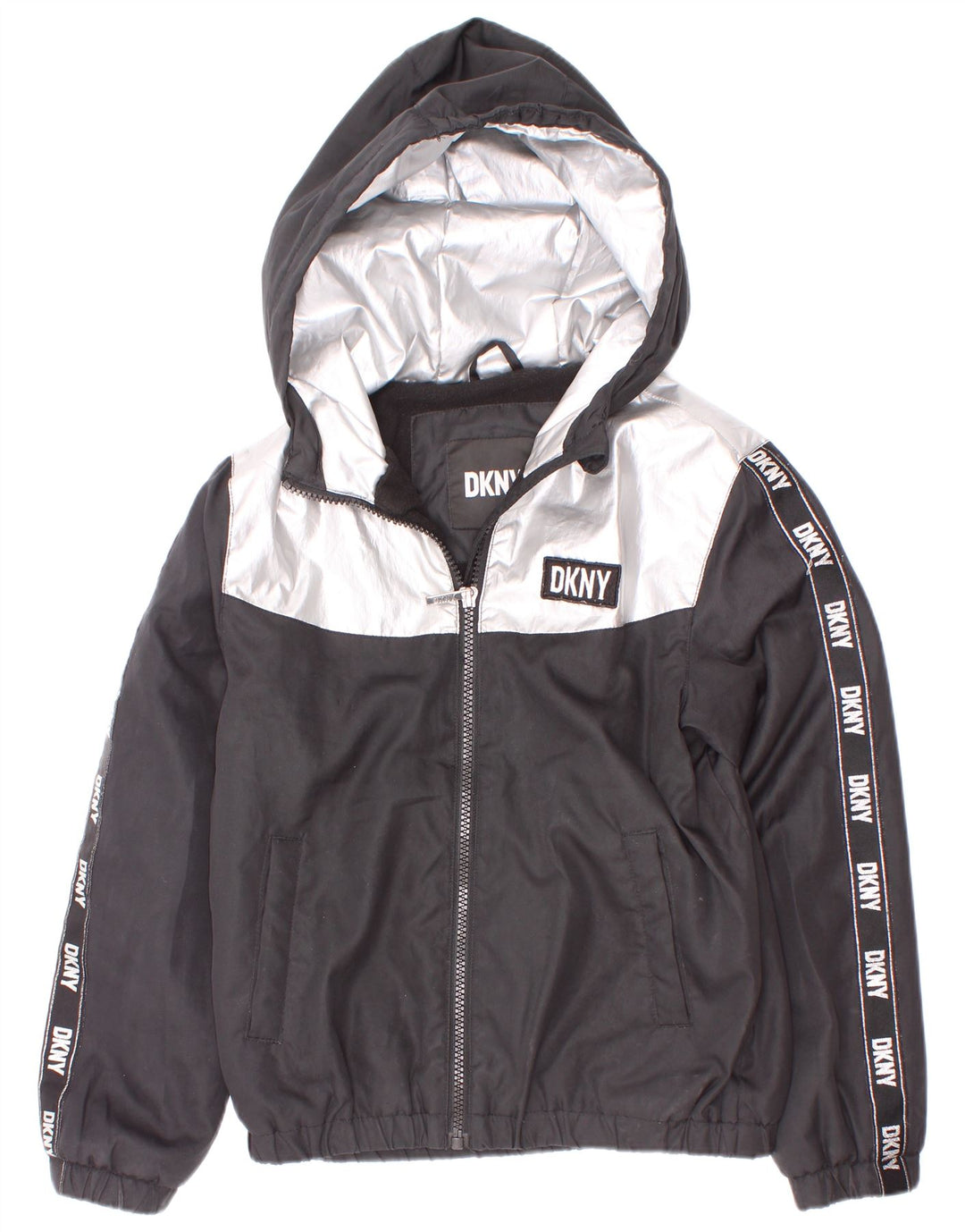 Dkny Boys Graphic Windbreaker Jacket 7-8 ani, mic, negru, colorblock