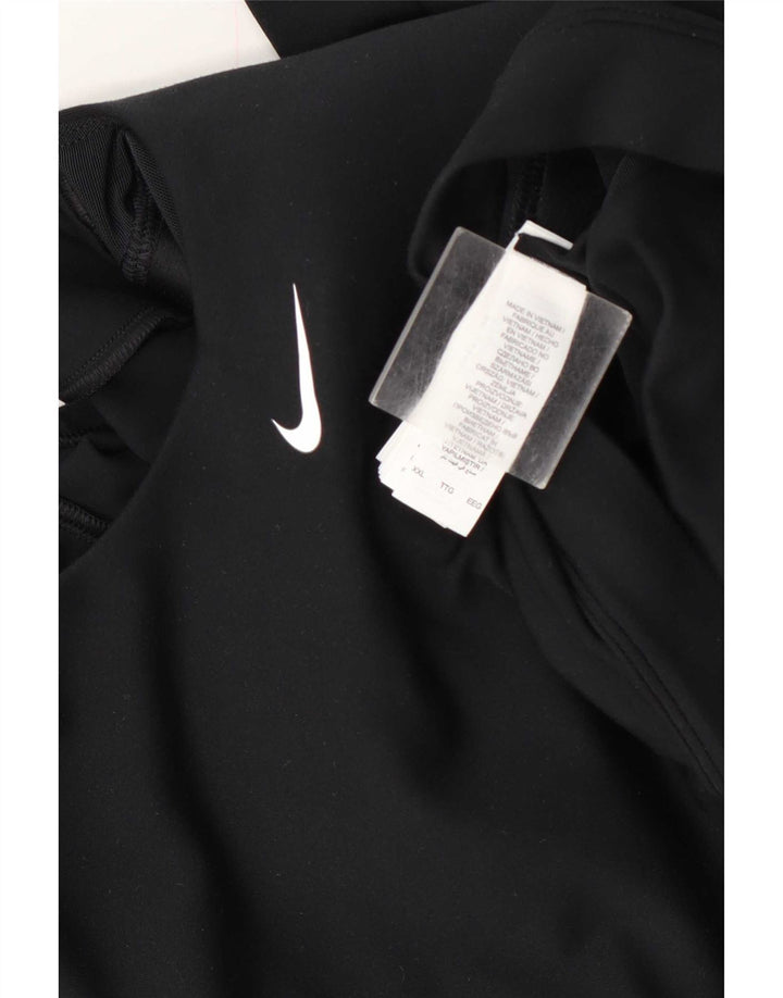 Crop Top pentru femei Nike cu mânecă lungă UK 20 2XL Negru Poliester