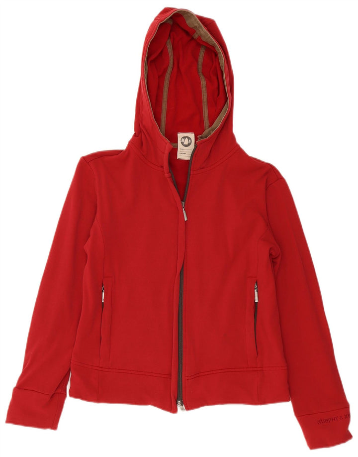 Murphy & Nye Pulover Crop Zip Hoodie pentru femei UK 14 Medium Red