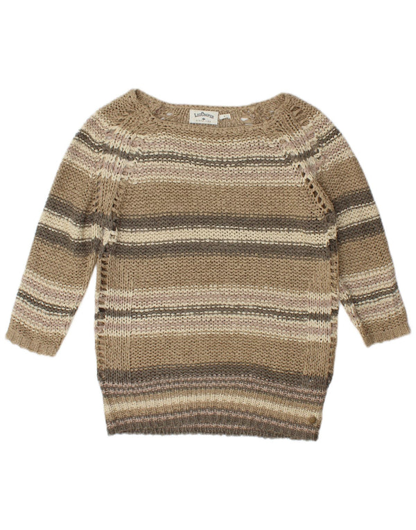Lee Cooper Womens 3/4 Sleeve Boat Neck Jumper Sweater UK 14 Medium Beige