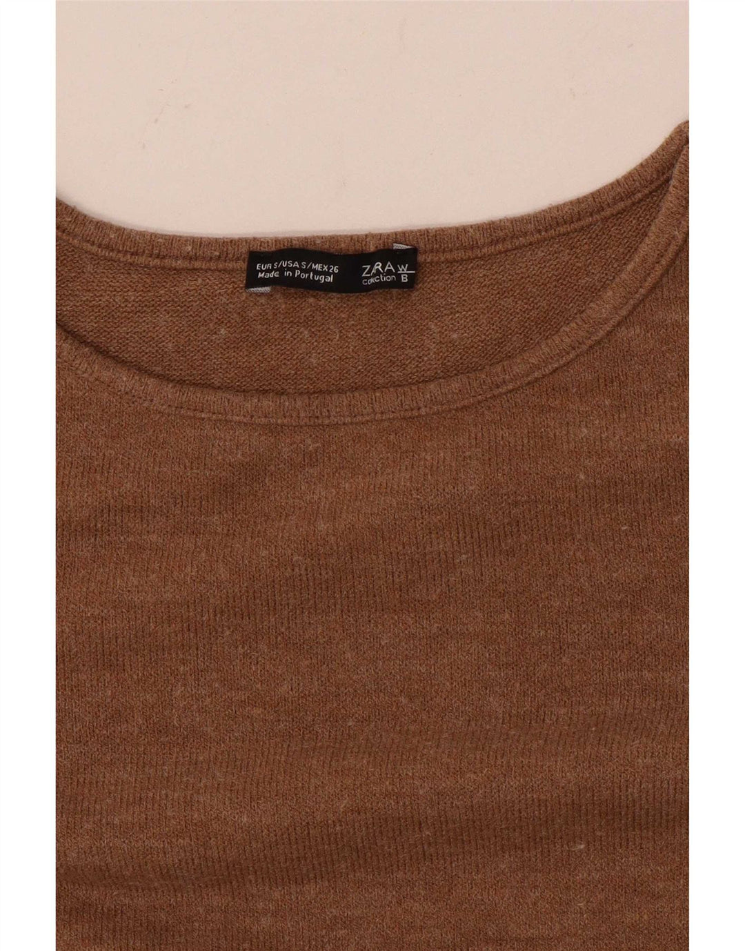Top supradimensionat pentru femei Zara cu mâneci 3/4 UK 10 Mic Bej