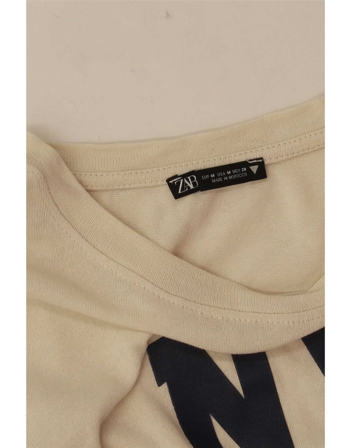 Tricou cu grafic pentru femei Zara UK 12 Medium White