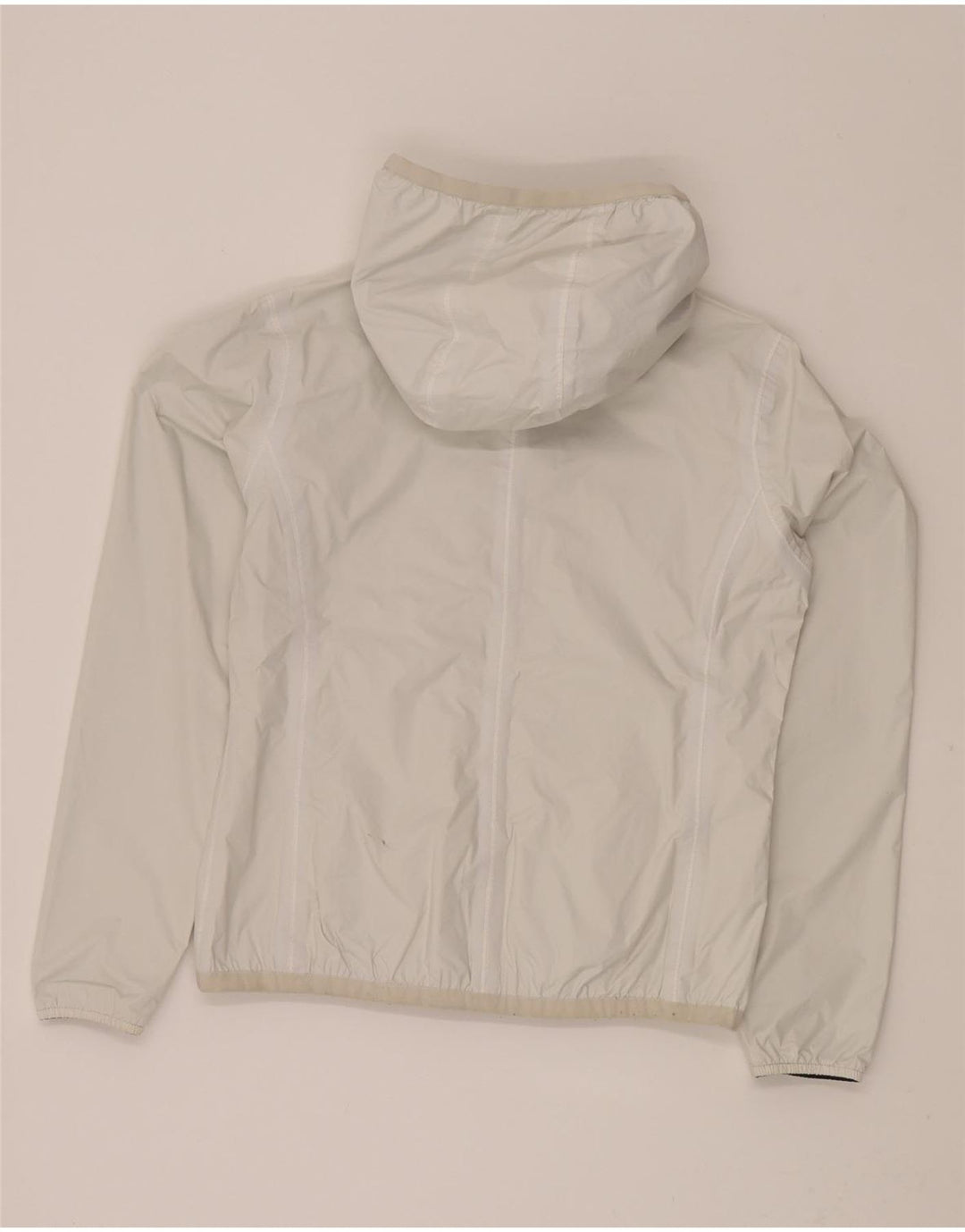K-WAY Boys Hooded Rain Jacket 11-12 Years White Vintage K-Way and Second-Hand K-Way from Messina Hembry 