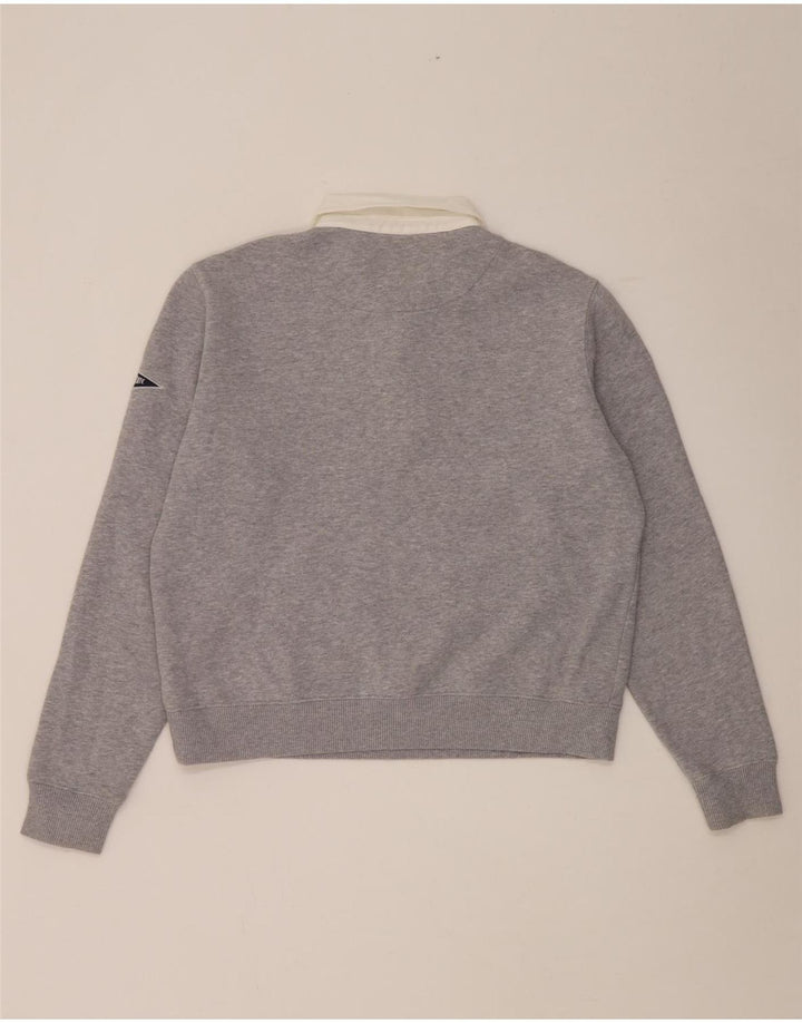 Pulover supradimensionat cu gât polo Superdry pentru femei UK 12, gri mediu
