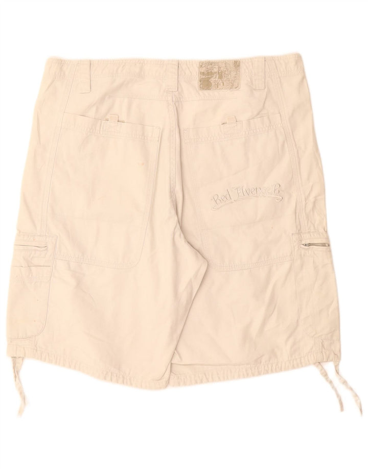 Pantaloni scurti cargo vintage pentru bărbați IT 44 XS W34 Bumbac alb