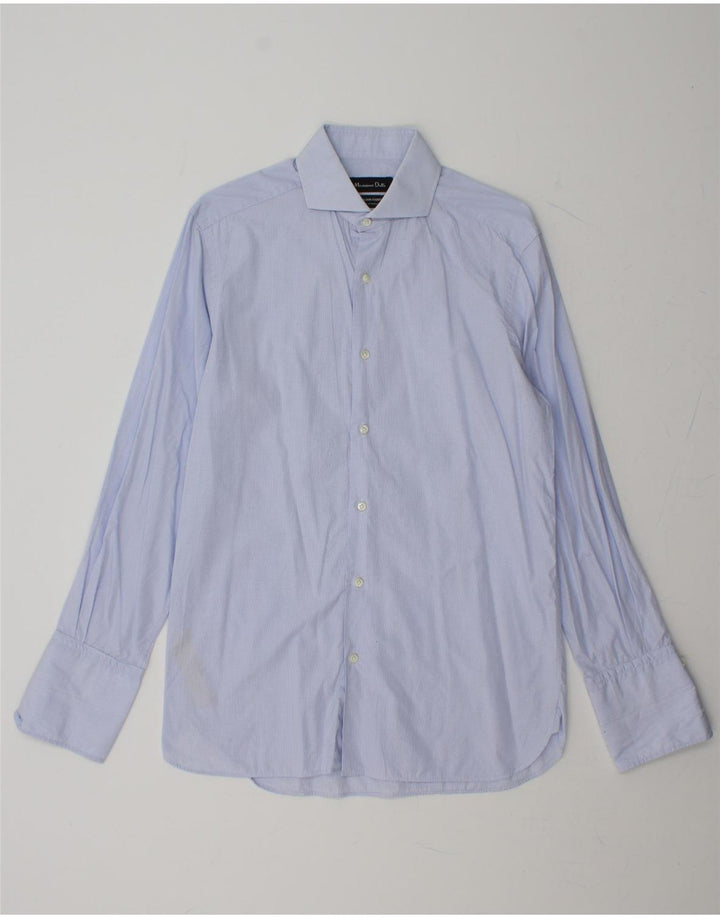 MASSIMO DUTTI Mens Formal Shirt EU 40 Medium Blue Check Cotton Vintage Massimo Dutti and Second-Hand Massimo Dutti from Messina Hembry 