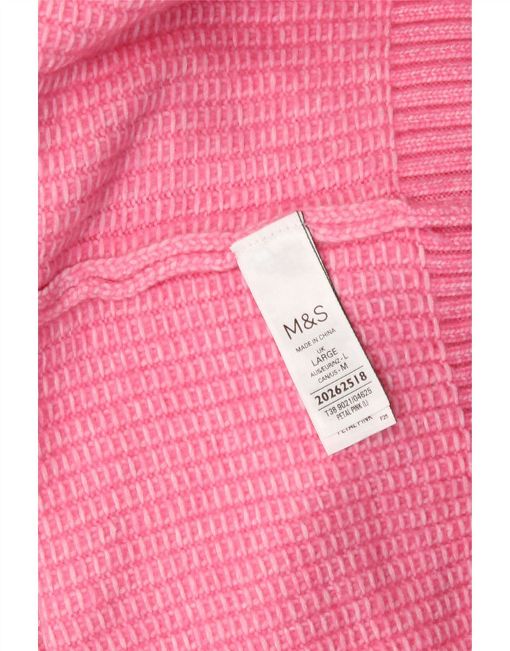 Marks & Spencer Pulover cu gât rulat pentru femei UK 16 Poliester roz mare