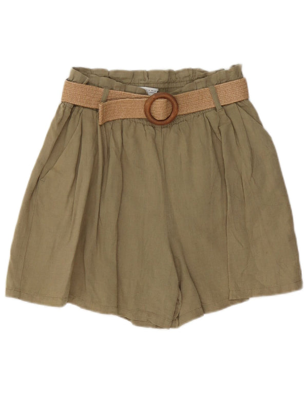 Pantaloni scurți chino cu talie înaltă pentru femei Zara Medium W30 Kaki In