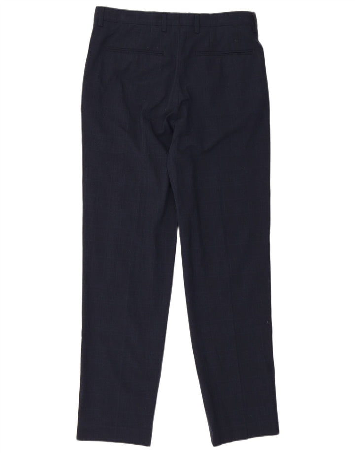 Pantaloni chino subțiri pentru bărbați Zara EU 38 Mici L30 L29 Poliester cu carouri bleumarin