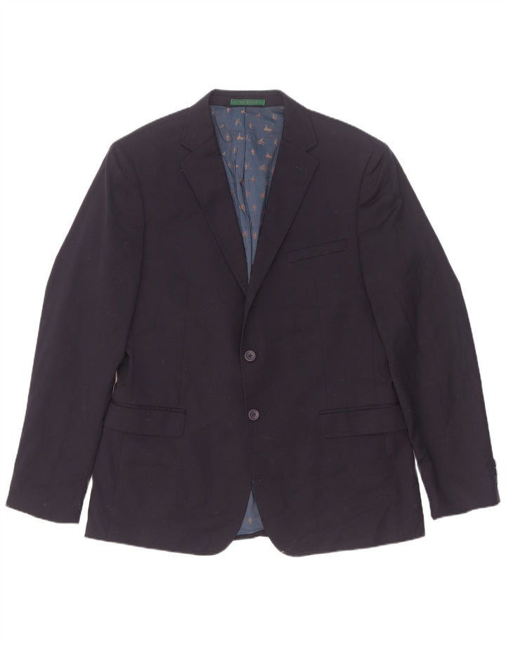 Jachetă pentru bărbați Ted Baker Modern Fit cu 2 nasturi Mărimea 42 XL Lână bleumarin