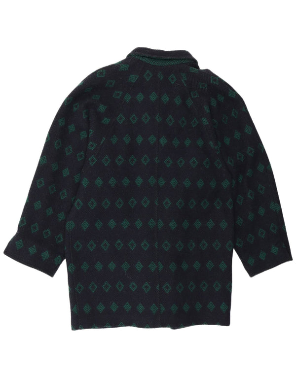 Pardesiu vintage pentru femei, cu tăietură lejeră, IT 42 Medium Bleumarin Argyle/Diamond