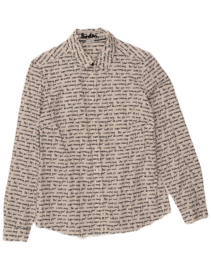 Cămașă cu grafică Boden pentru femei UK 10 Small White Bumbac
