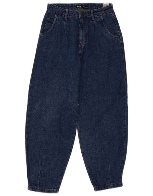Blugi conici pentru femei cu talie înaltă Zara EU 36 XS L26 L27 Bumbac albastru