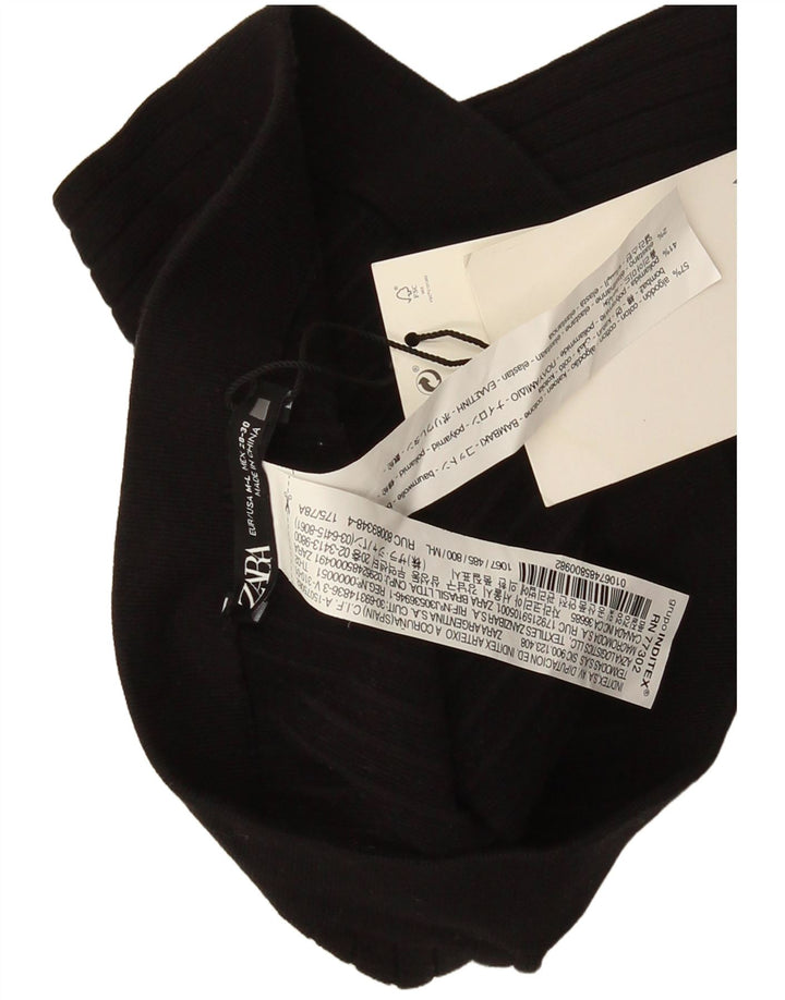 Leggings cu etrier pentru femei Zara UK 12, bumbac mediu negru