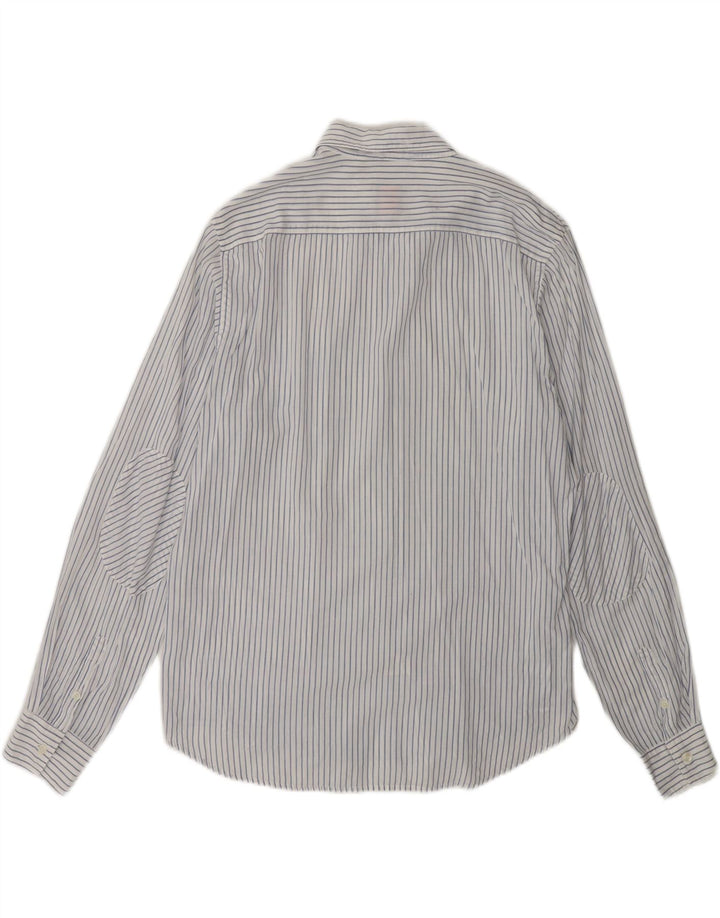 SUN68 Mens See Through Shirt XL White Striped Cotton Classic