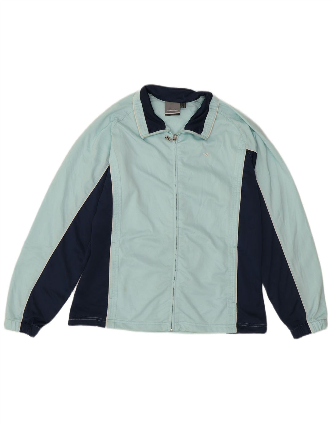 DIADORA Womens Tracksuit Top Jacket UK 12 Medium  Blue Colourblock