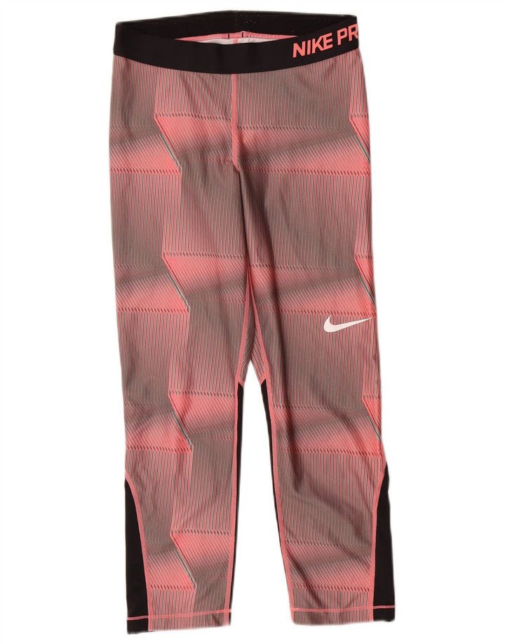 Leggings Nike Dri Fit Graphic pentru femei UK 14 Medium Roz Geometric