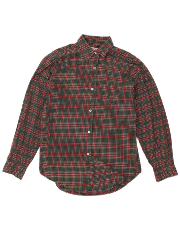 Cămașă de flanel pentru femei Sisley UK 10, bumbac carouri verde mic