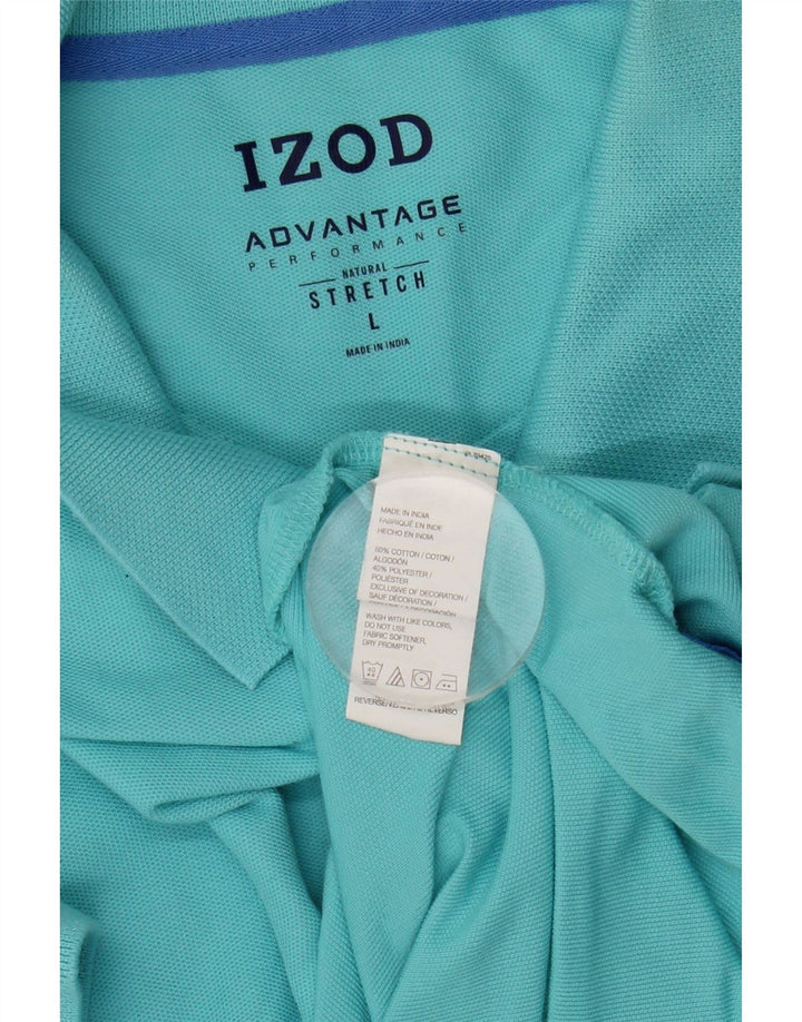 Tricou polo IZOD pentru bărbați, bumbac turcoaz mare