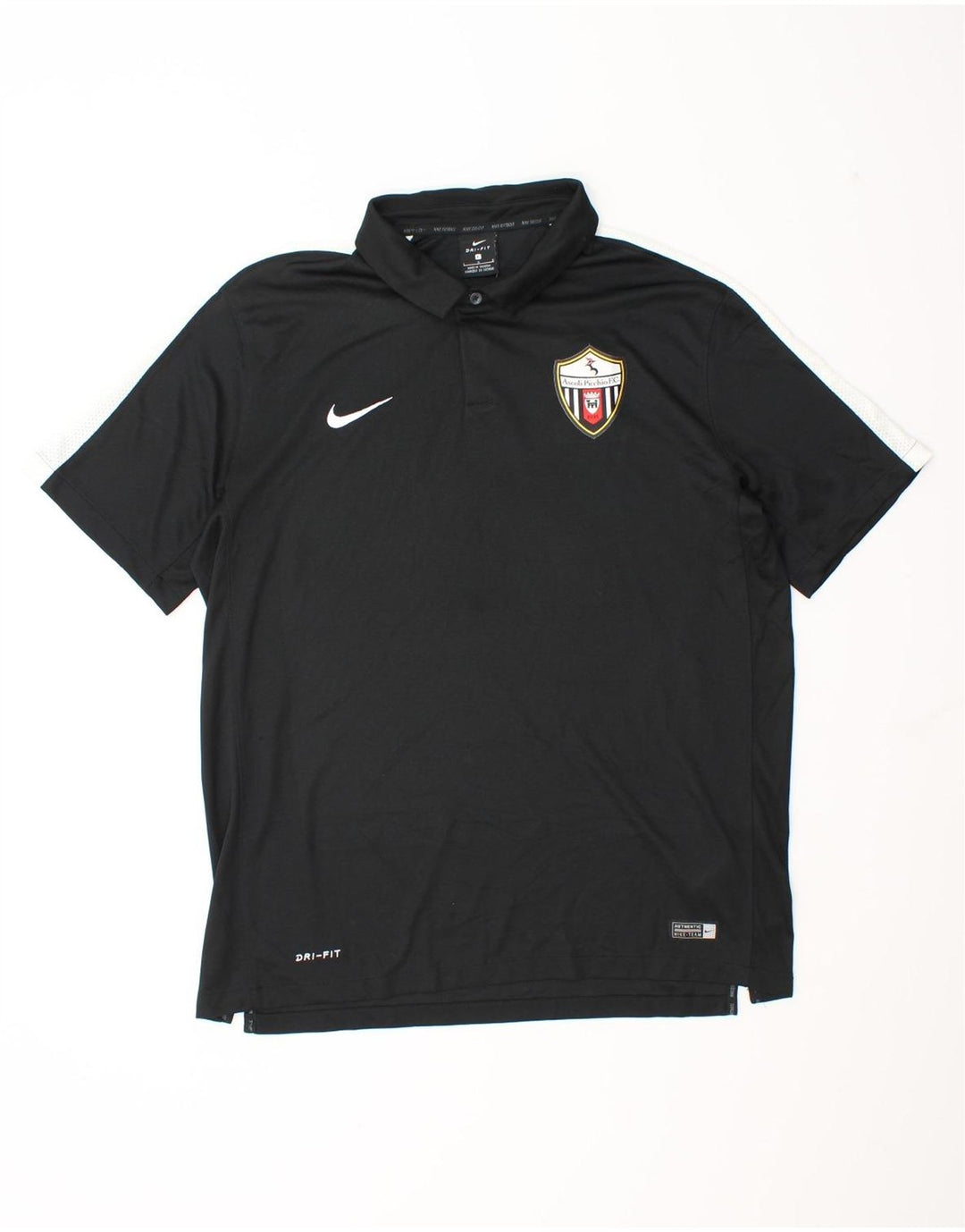 Tricou polo cu grafic Nike Dri Fit pentru bărbați, mare, negru, din poliester