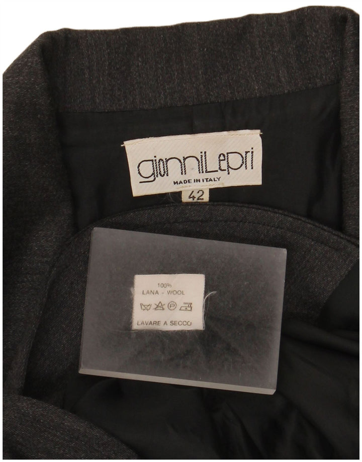 Blazer Vintage pentru femei cu 3 nasturi IT 42 Lână gri mediu