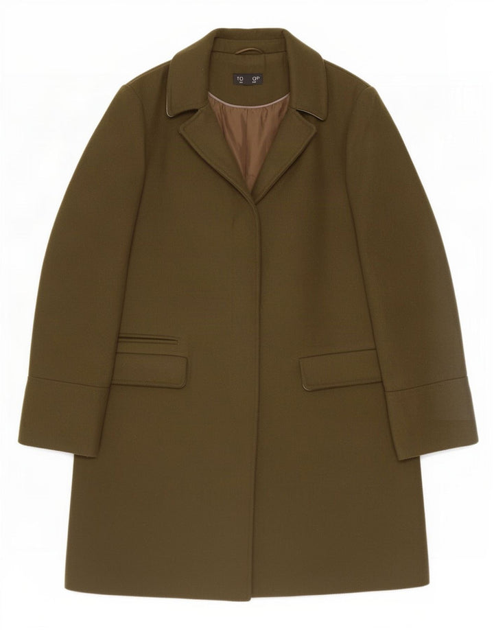 Topshop pardesiu pentru femei UK 10 mic poliester kaki