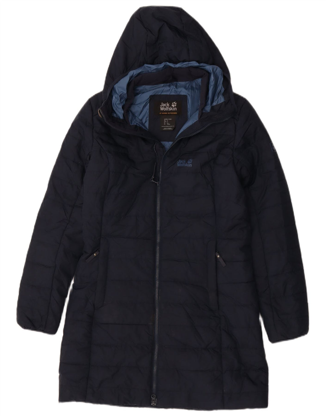 Jack Wolfskin Jachetă căptușită cu glugă pentru femei UK 8/10 Poliester bleumarin mic
