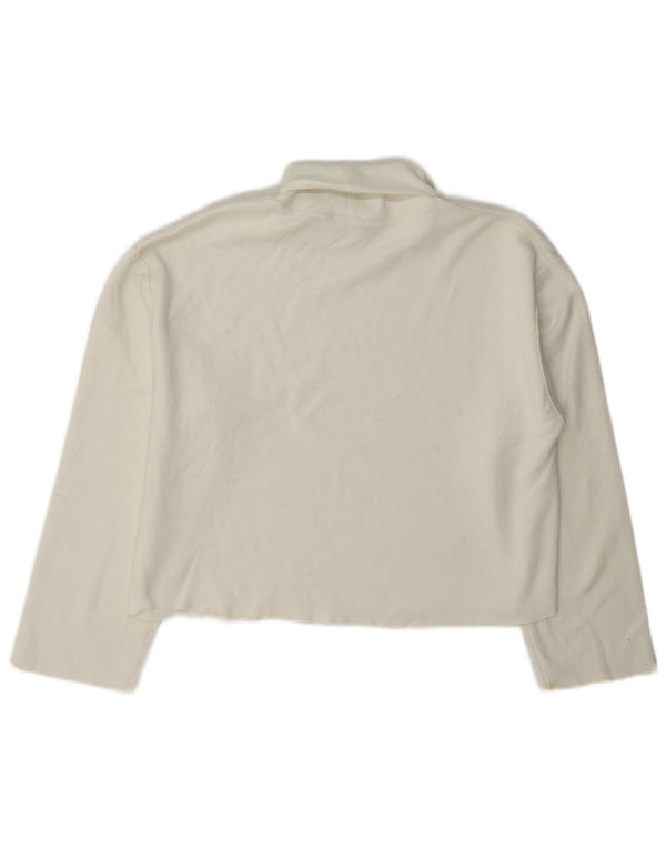 Pulover oversized cu gât rulat Zara pentru femei UK 10 Small White