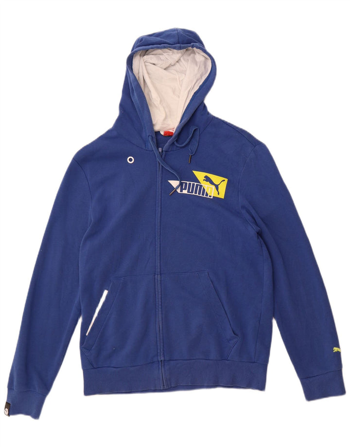 Pulover Puma Graphic Zip pentru bărbați, bumbac, albastru