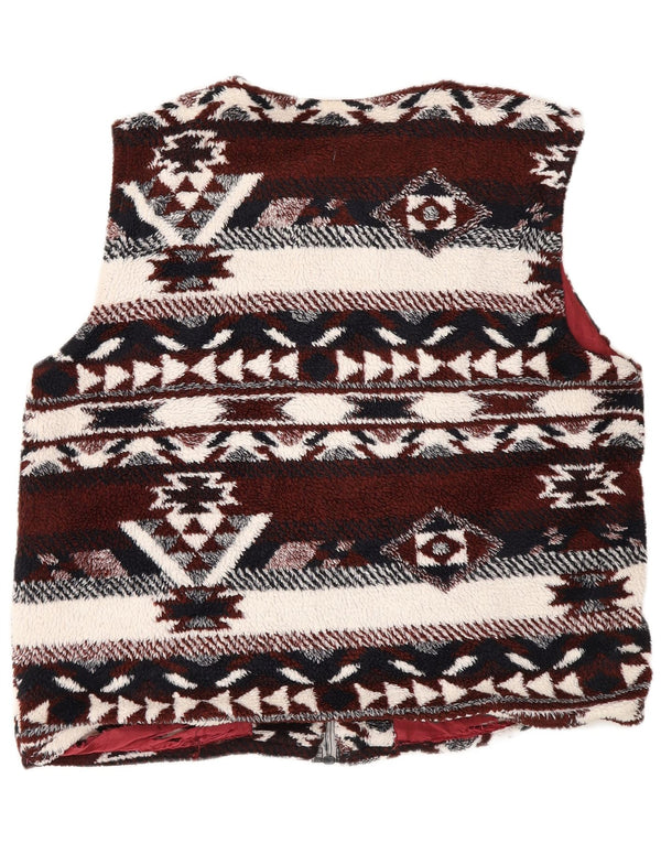 Gilet Sherpa Vintage pentru femei UK 14 mare, multicolor, geometric, aztec