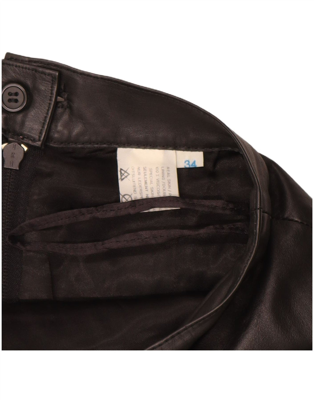 Fusta din piele pentru femei VINTAGE EU 34 XS W24 Piele neagra