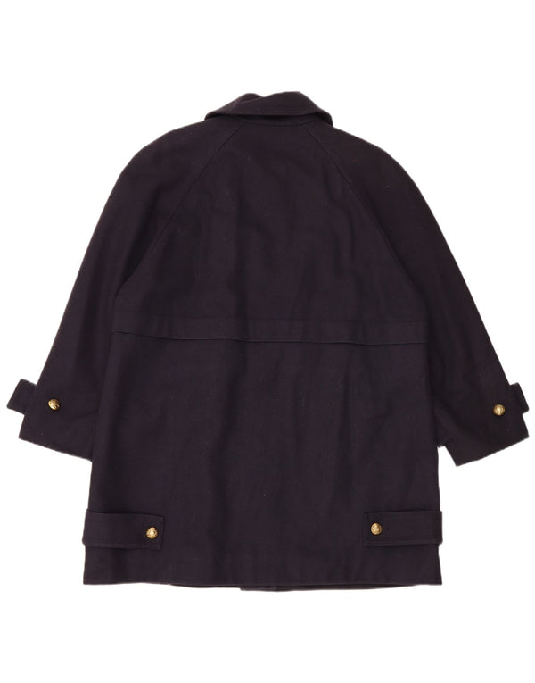 Aquascutum pardesiu supradimensionat pentru femei UK 16 mare lână bleumarin
