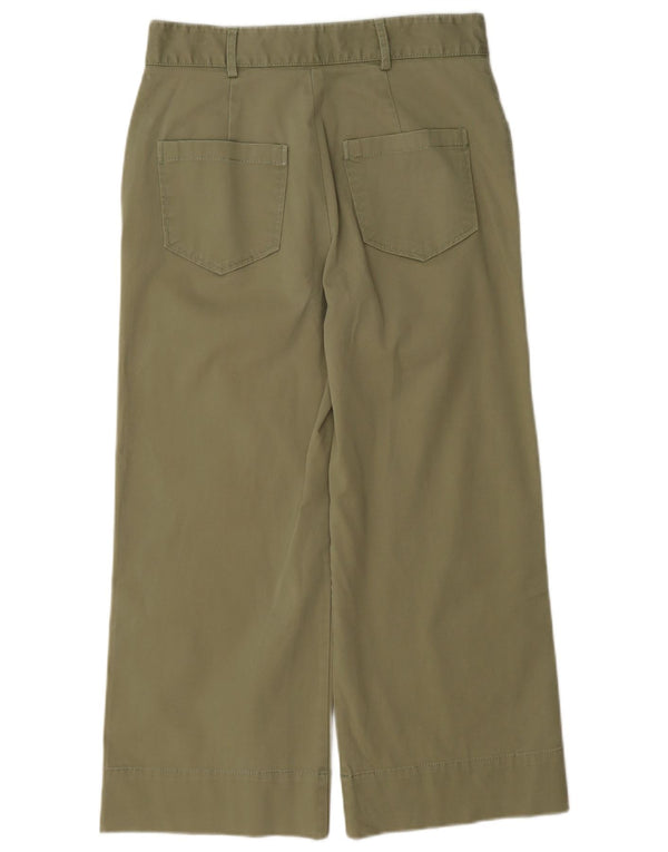 Pantaloni tăiați pentru femei cu talie înaltă Zara Mici L26 L23 Bumbac kaki