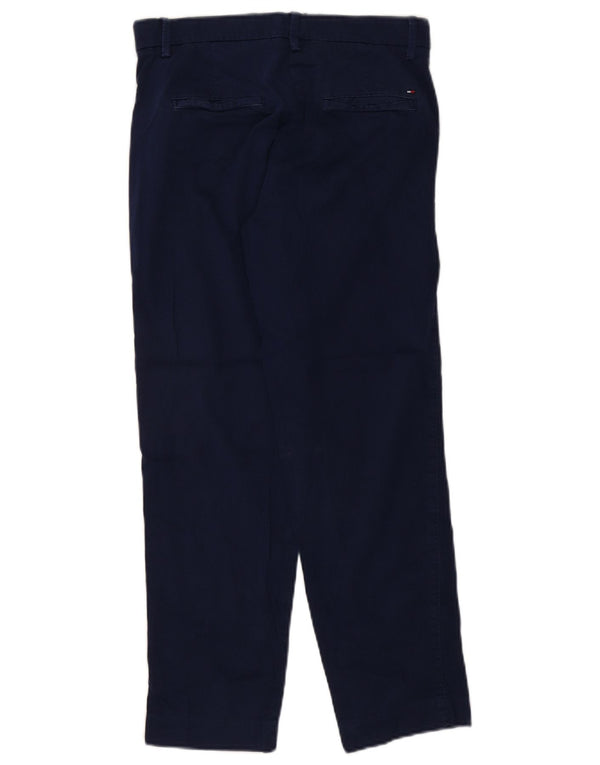Pantaloni chino drepți pentru femei Tommy Hilfiger UK 10 Small W27 L26 Bleumarin