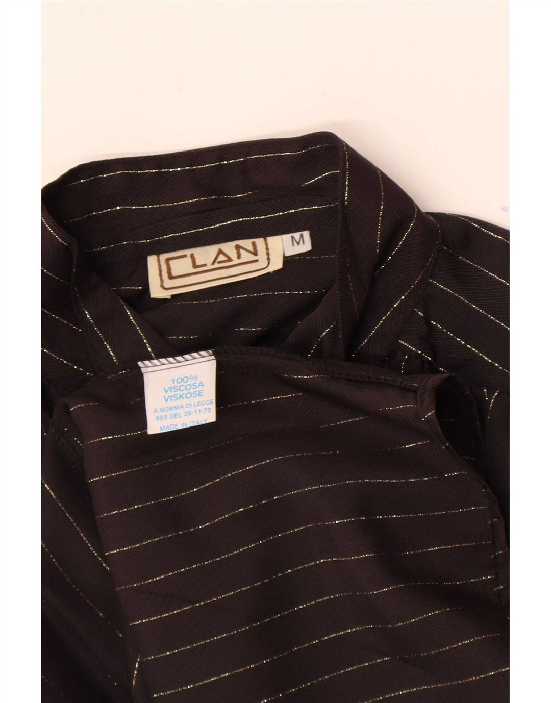 Bluză de cămașă vintage pentru femei UK 14 Medium Black Pinstripe