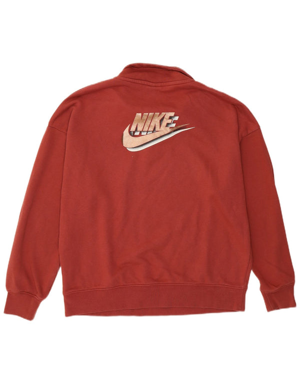 Pulover de hanorac supradimensionat pentru femei Nike, UK 10, bumbac burgundy mic