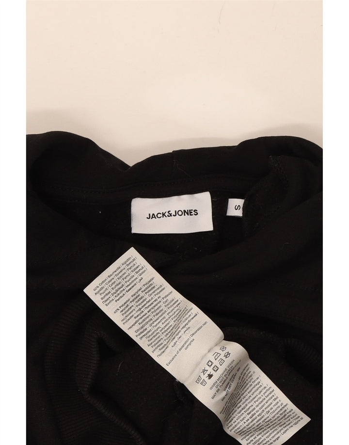 JACK & JONES Mens Hoodie Jumper Small Black Cotton Vintage Jack & Jones and Second-Hand Jack & Jones from Messina Hembry 