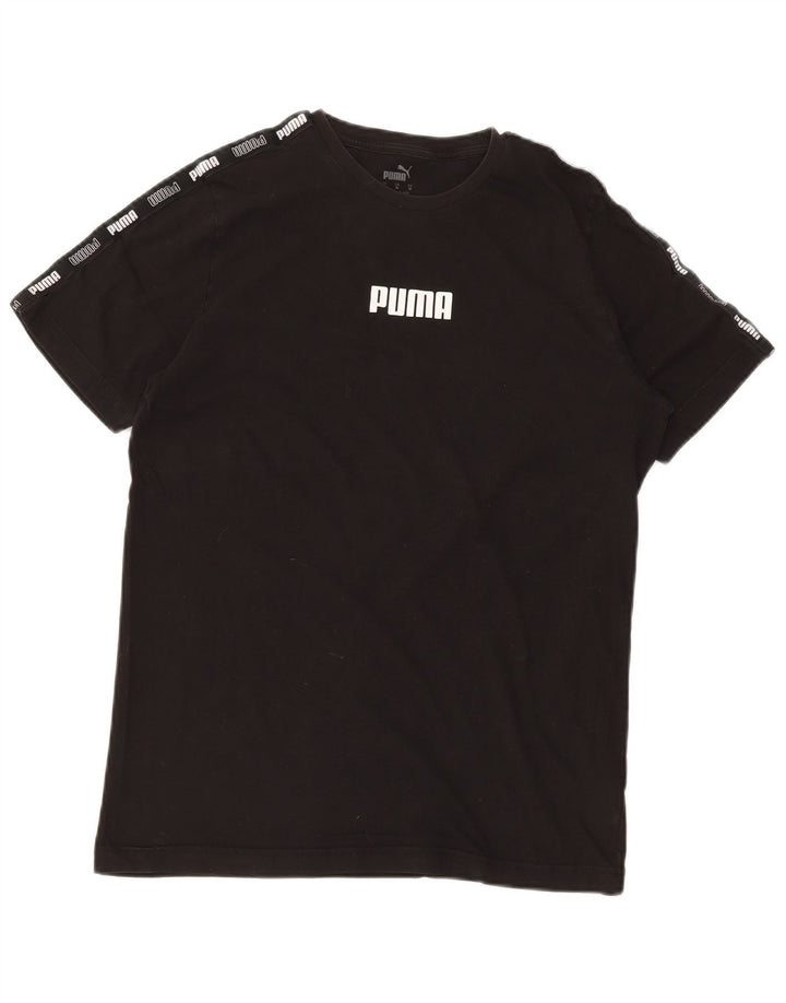 Tricou grafic PUMA pentru bărbați Top mediu din bumbac negru