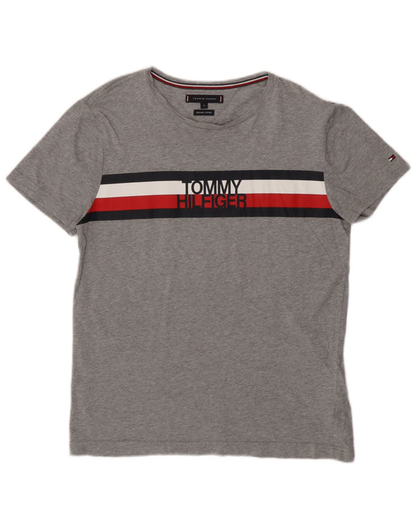 Tricou grafic Tommy Hilfiger pentru femei Top UK 14 Medium Gri Colorblock